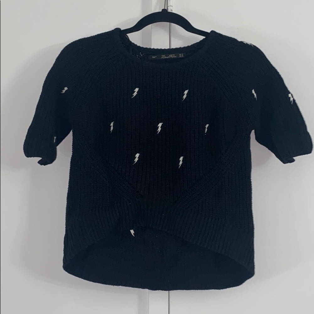 Zara cropped thunderbolt sweater. Slightly worn.